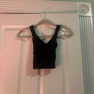 Urban Outfitters Black Ribbed Crop Top